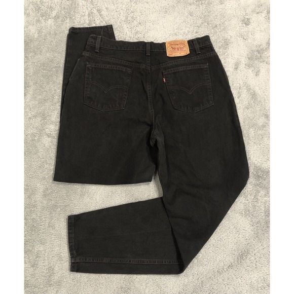 Vintage 90s‎ Levis 550 Jeans Men's 35x31 Black Relaxed Fit Tapered Leg USA Made - Picture 1 of 15